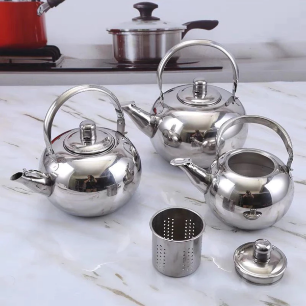 Teko Air Stainless 1.2L Dilengkapi Saringan Teh Mudah Dibersihkan - 16