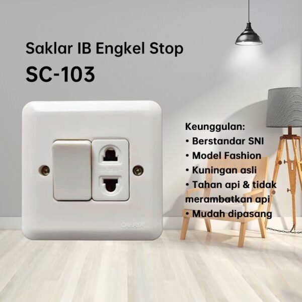 Saklar IB Stop Kontak Sakelar Tanam Indoor Standar SNI - SC-103