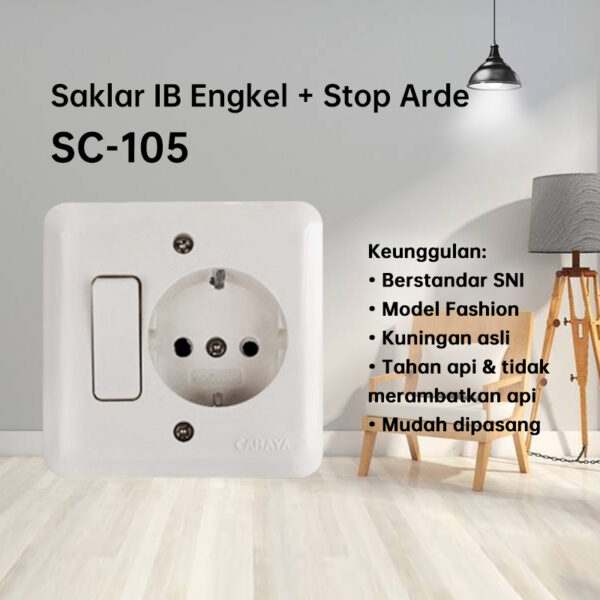 Saklar IB Stop Kontak Sakelar Tanam Indoor Standar SNI - SC-105