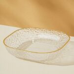 Piring Makan Motif Diamond Stylish untuk Berbagai Hidangan - Putih