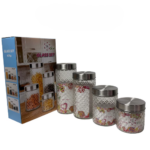 Toples Kaca Set 4 in 1 Wadah Kue Kering dan Snack Transparan - Image 5