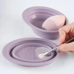 Mangkok Cuci Kuas Makeup Silikon Praktis untuk Kosmetik - Image 2