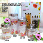 Toples Kaca Set 4 in 1 Wadah Kue Kering dan Snack Transparan