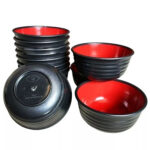 Mangkok Ramen 700ml Mangkuk Bulat Ulir Polos Diameter 15cm