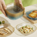 Piring Makan Motif Diamond Stylish untuk Berbagai Hidangan - Biru - Image 7