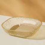 Piring Makan Motif Diamond Stylish untuk Berbagai Hidangan - Gold - Image 9