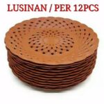 Piring Rotan Lusinan 12pcs Plastik Tempat Makan Anyam Praktis