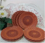 Piring Rotan Lusinan 12pcs Plastik Tempat Makan Anyam Praktis - Image 4