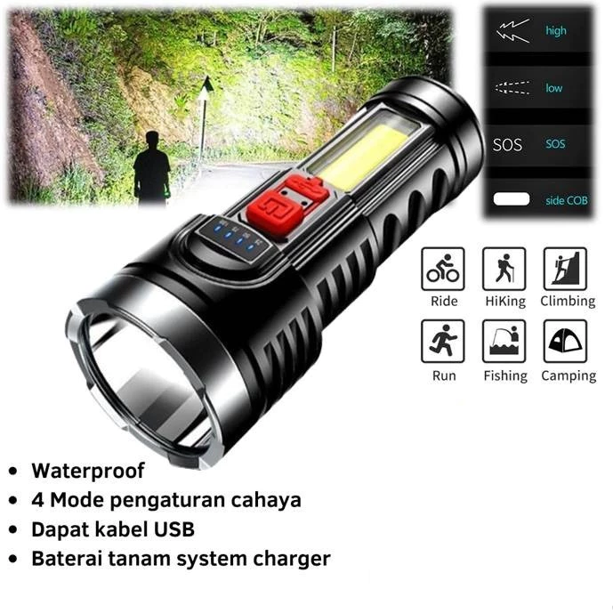 B0PE1nLzrL6T7cAfWeGDDAPjizNikF0rc5tQG5Sy Senter L 822 Lampu Penerangan Jarak Jauh Rechargeable Flashlight - Image 1