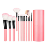 Set Alat Rias Wajah Kuas Isi 12 In 1 Tabung Make Up Tools Brush - Pink
