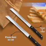 Pisau Roti Panjang 2 Sisi Bread Knife Stainless Steel Alat Potong Bolu - Image 4