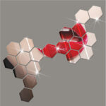 Stiker Cermin Tempel Dinding Sticker Wall Mirror Segi Enam Hexagonal - kecil - Image 8