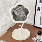 Cermin Make Up Dekorasi Kamar Aesthetic Bentuk Bunga Stand Mirror - Image 3