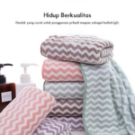 Handuk Mandi Dewasa Bayi Strip Salur Bulu Lembut Tali Gantung - Random - Image 7