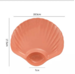 Piring Plastik Model Kerang 2in1 Sekat Pemisah Saos Wadah Snack - Image 3
