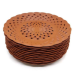 Piring Rotan Lusinan 12pcs Plastik Tempat Makan Anyam Praktis - Image 2