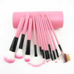 Set Alat Rias Wajah Kuas Isi 12 In 1 Tabung Make Up Tools Brush - Pink - Image 4