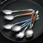 Sendok Stainless Batik 12pcs Peralatan Makan Motif Tradisional Elegan - Batik - Image 2