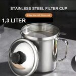 Oil Pot Stainless Steel Wadah Saringan Minyak 1 Liter Stainless Steel - 1 L - Image 6