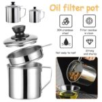 Oil Pot Stainless Steel Wadah Saringan Minyak 1 Liter Stainless Steel - 1 L - Image 8